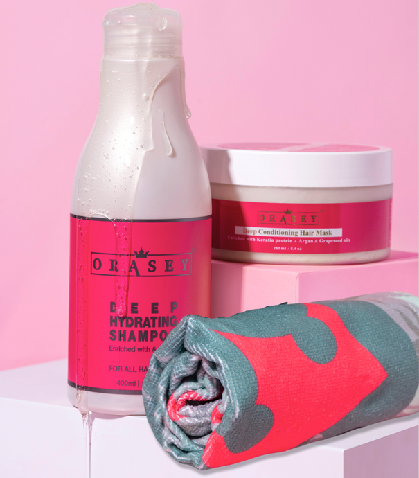 deep hydrating shampoo and keratin mask orasey